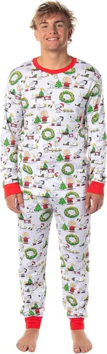 Vista 9 de INTIMO Peanuts - Pijama unisex para niños y niñas, diseño de Papá Noel, Snoopy Charlie Brown Boys