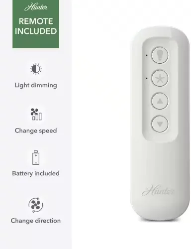 Vista 3 de Hunter Ventilador de techo de interior negro mate de 60 pulgadas con kit de luz LED y control remoto para dormitorio, sala de estar/sala familiar