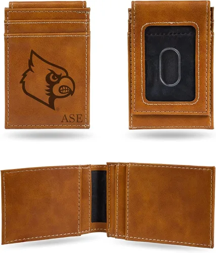 Vista 36 de Rico Industries NCAA Arizona State Sun Devils Brown - Cartera de bolsillo frontal personalizada con grabado láser - Delgada/ligera - Gran artículo