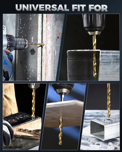 Vista 8 de COMOWARE Juego de brocas de impacto – Juego de 21 brocas hexagonales de titanio HSS de cambio rápido para madera, plástico, aleación de aluminio