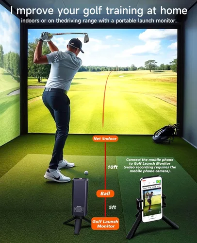 Vista 4 de Portable Golf Launch Monitor, Simulators for Home & Training, Mobile Launch Monitor for Golf Swing Analysis, Tracker & Swing Analyzer, Indoor