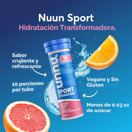 Vista 2 de Nuun Sport Tabletas de Electrolitos para Hidratación Proactiva, Sabores Mixtos, Paquete de 4 (40 Porciones)