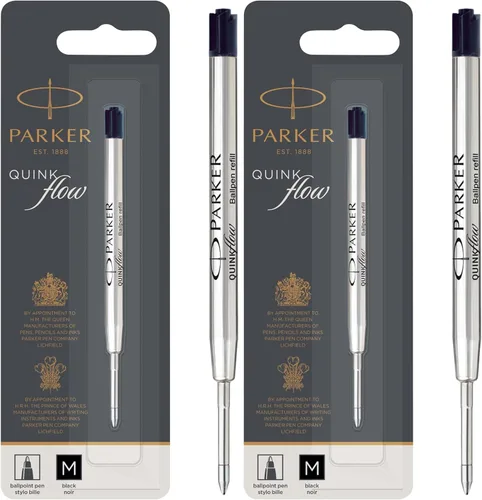 Vista 14 de Parker Quinkflow - Recambio de tinta para bolígrafo, punta media, color negro
