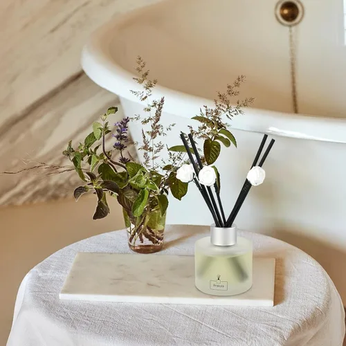 Vista 5 de Brakula Juego de 2 difusores de varillas aromáticas, con aroma a bambú, fragancia para el hogar con 14 varillas, decoración para el baño, difusores