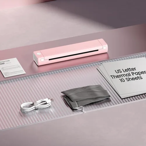 Vista 8 de Phomemo Impresoras portátiles inalámbricas para viajes, compatible con papel térmico de 8.5 x 11 pulgadas, impresora térmica Bluetooth compatible