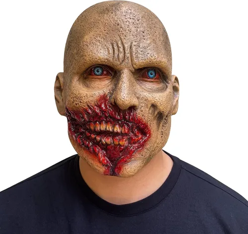 Máscara de zombi malvado, máscara espeluznante de fantasma, terror, ciclopia de un ojo, aterradora, Halloween, cosplay, accesorios para hombres