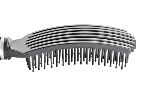 Vista 4 de Mini cepillo Tangle Buster de alta calidad, cerdas de nailon suave, mango de goma ergonómico largo y duradero, ideal para cabello húmedo y seco