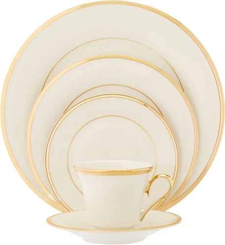 Lenox, eterna de oro fino con bandas de 5 unidades de China., Cubertería fina Lenox Eternal, Ivory