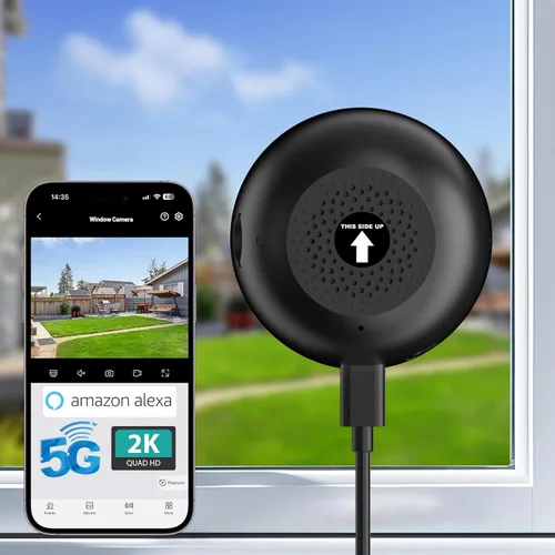 Cámara de seguridad para ventana de 2K 3MP, visión nocturna inteligente a color, WiFi 2.4G y 5GHz para interiores, cámara de seguridad para el hogar