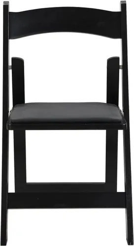 Vista 4 de Wood Folding Chair, Folding Chairs Set of 4, Upholstered Dining Chairs with Black Cushion, Stackable Collapsible Chair for Outside Indoor, Accent