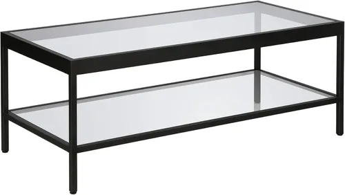 Vista 7 de Henn&Hart Mesa de centro rectangular rectangular de 45 pulgadas de ancho en latón, mesas de centro rectangulares modernas para sala de estar