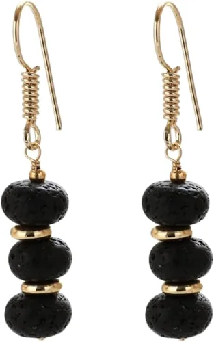 Vista 19 de Gempires - Aretes ligeros con cuentas hechas a mano, hipoalergénicos, chapados en oro, aretes colgantes para mujer