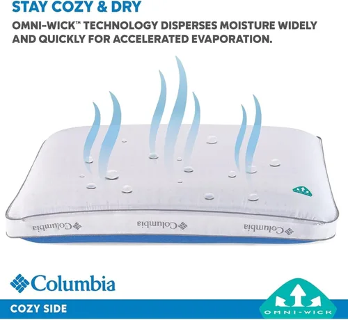 Vista 4 de Columbia Almohada de espuma viscoelástica de gel refrescante, cómoda y de apoyo, con características refrescantes y transpirables, funda extraíble