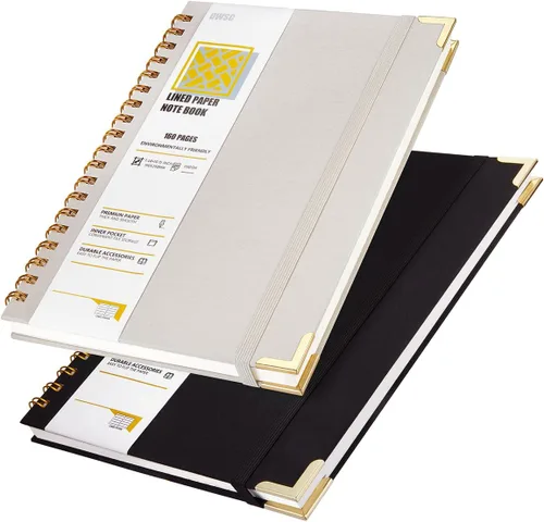 Vista 11 de OWSC Lined Spiral Notebook with thick 110 GSM Papers, 300 Pages B5 Size College Ruled Notebook, Hardcover 7.1 x 10 Inches Journal for Women and Men