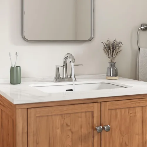 Vista 2 de American Standard 7429201.002, Becklow - Grifo de baño central de dos manijas de 4 pulgadas, cromado
