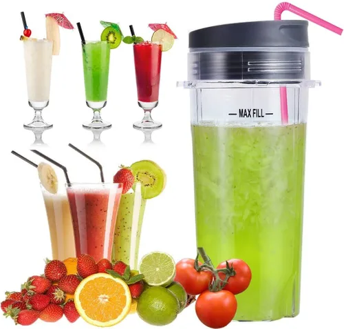 Vista 7 de Piezas de repuesto para Nutri Ninja, batidora de 6 aletas macho y tazas para licuadora BL660 BL770 BL780 BL740, etc. (paquete de 5)