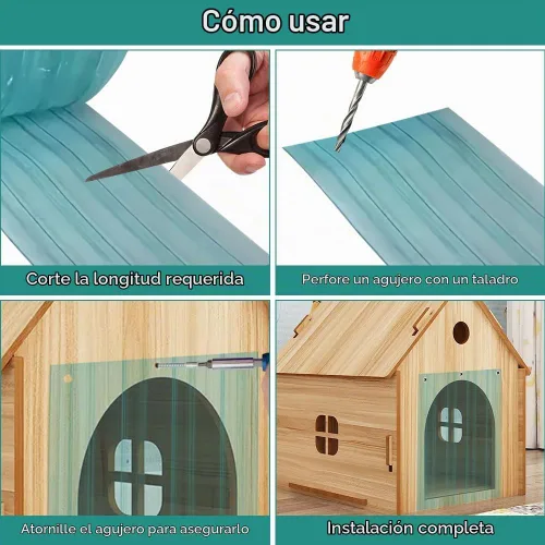 Vista 3 de Solapas de repuesto para puerta de perro, tira de vinilo de plástico para puerta de entrada de casa de perro o puerta de gato, 7.09 pulgadas x 4.9
