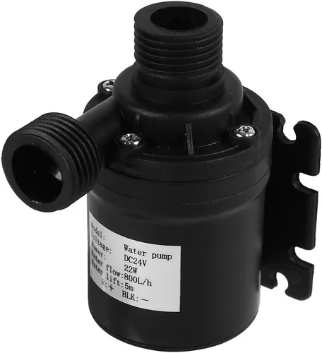 Zerodis DC 24V Bomba de circulación de agua solar, motor silencioso sin escobillas, sumergible, negro, industrial, 800L/H, cabeza de 5M, plástico ABS