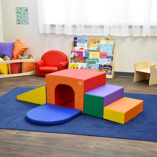 Vista 9 de Children's Factory Túnel de gateo para bebés, bloques de escalada de espuma para niños pequeños, gimnasio de selva suave para educación en casa