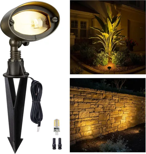 Vista 34 de Gardenreet Luz de Inundación de Latón Sólido - Luz de Lavado de Pared LED de Bajo Voltaje, 12V Impermeable para Exterior con Conexión Directa