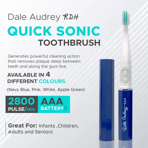 Vista 2 de Dale Audrey Cepillo de dientes eléctrico Quick Sonic para adultos Cepillo de dientes inteligente con batería recargable para limpieza profunda