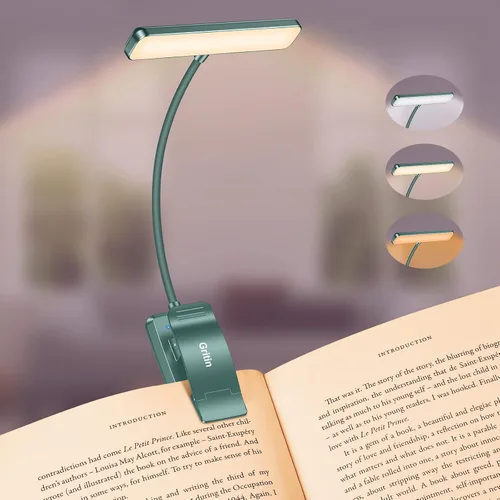 Vista 16 de Gritin Luz de Lectura Recargable de 19 LED para Leer en la Cama con Función de Memoria, Cuidado de los Ojos, 3 Temperaturas de Color, Brillo