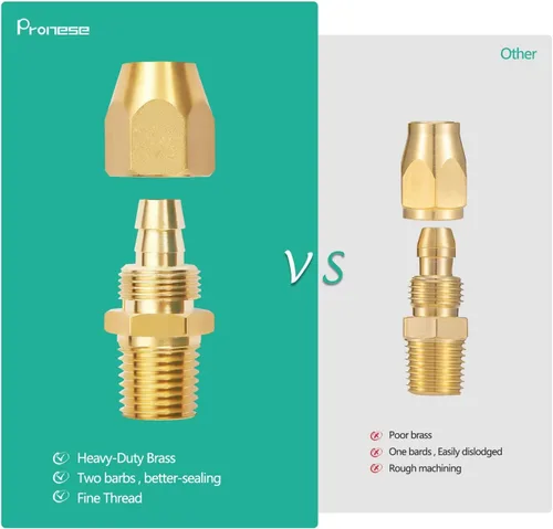 Vista 6 de 2 piezas de latón macizo de alta calidad, accesorios de reparación de extremo de manguera de poliuretano de 1/4 pulgadas de diámetro