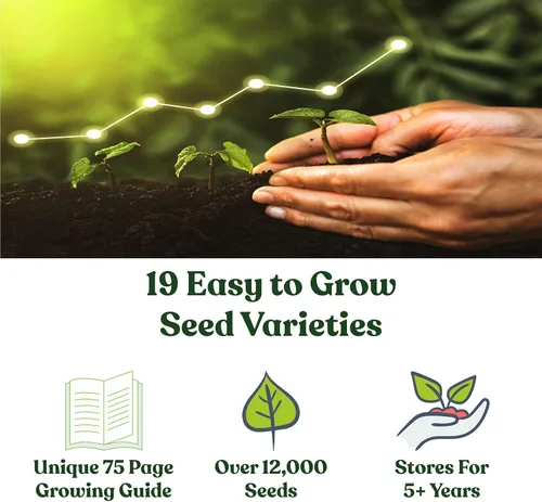 Vista 2 de Bug Out Bag Survival Garden - Semillas de verduras y hierbas - ~ 12,000 semillas - Colección de 19 variedades de semillas tradicionales para bóveda