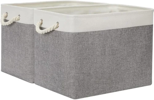 Vista 18 de Temary Canastas pequeñas de tela para almacenamiento, 6 unidades, canastas decorativas para regalos, canastas de almacenamiento plegables vacías