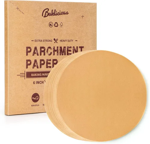 Vista 8 de Baklicious 250 unidades de papel pergamino redondo de 4 pulgadas. Papel pergamino redondo antiadherente, círculos de pergamino para hornear