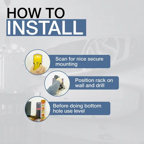 Vista 4 de StoreYourBoard Naked Paddle Board Rack, soporte de pared para almacenamiento de tablas de remo, soporte para tabla de remo para garaje o hogar