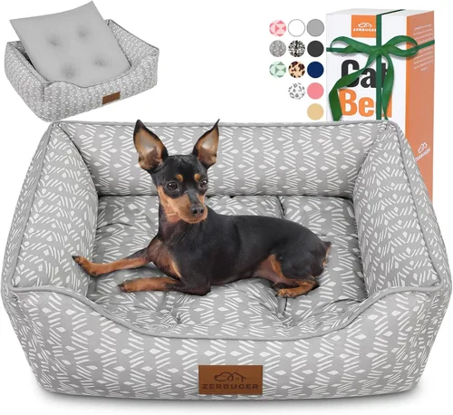 Vista 24 de Cama rectangular para perros y gatos, para mascotas, regalo para cachorros y gatitos, lavable a máquina, sofá mullido para interiores y exteriores