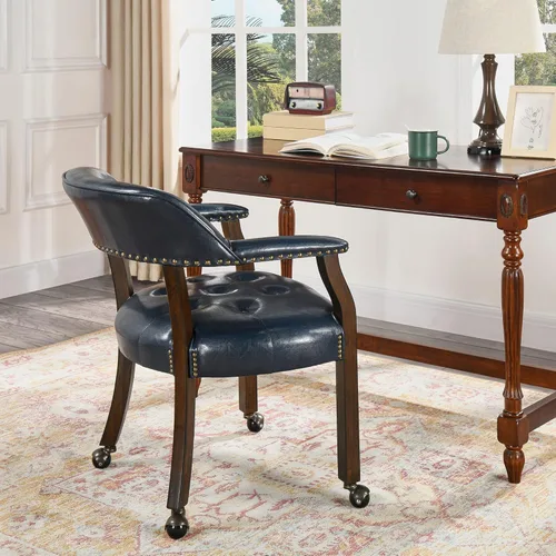 Vista 121 de Silla de comedor con ruedas, sillas de capitán con rodillos, juegos de dinette, sillas de póquer con ruedas, mesa de cocina, sillas rodantes, silla