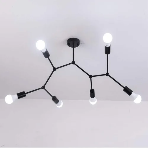 Vista 5 de Lámparas de techo de múltiples cabezales, lámpara LED retro con personalidad industrial, lamparas compatibles con sala de estar, lámpara de araña