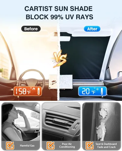 Vista 6 de Parasol para parabrisas de auto para Honda CRV 2023 2024 2025 2026, cubierta de ventana delantera, ajuste personalizado, accesorios CR-V SUV