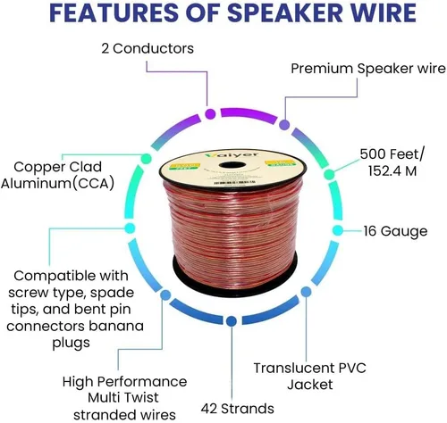 Vista 4 de Vaiyer Kit de sistema de audio para el hogar, amplificador Bluetooth de 6 canales de 6000 vatios con 6.5 pulgadas, 8 unidades de 200 W cada uno sin