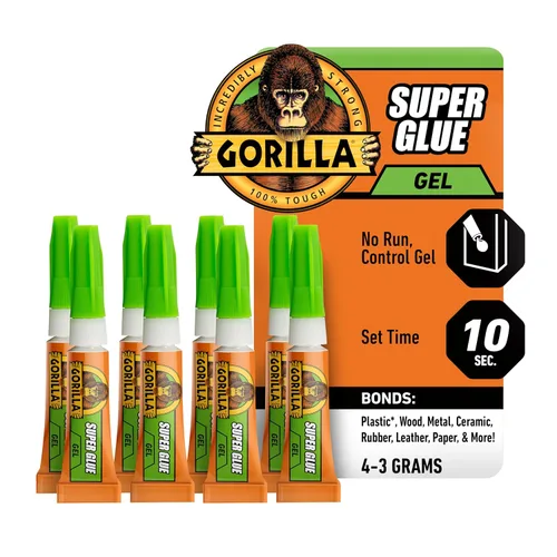 Vista 6 de Gorilla Super pegamento, pegamento transparente, cuatro tubos de 0.11 oz (paquete de 1) – multiusos y ajuste rápido para proyectos y reparaciones