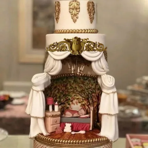 Vista 5 de Sijiangmold Moldes de silicona para fondant de encaje de estilo barroco, moldes de flores para decoración de pasteles, decoración de cupcakes, pasta