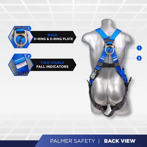 Vista 3 de Palmer Safety V5504 Kit de techado, arnés de construcción, conjunto de línea de vida vertical y bolsa de lona