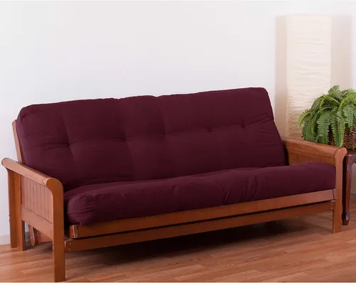 Vista 89 de Blazing Needles Renewal - Colchón futón de sarga de 8 pulgadas, individual, color borgoña