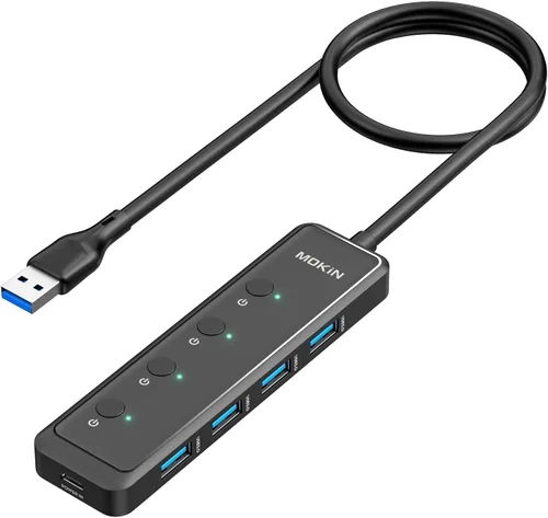 Vista 15 de MOKiN Hub USB C, adaptador USB CMultiport 5 en 1 8K HDMI (DP1.4 con DSC), 100W PD, 3 puertos de datos USB-A, dongle USBC para MacBook Pro/Air, iPad