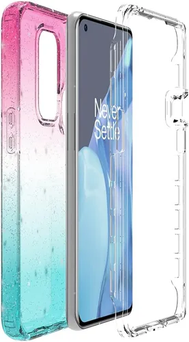Vista 4 de Funda diseñada para OnePlus 9 PRO con purpurina de cuerpo completo 1+9 Pro, absorción de golpes, antiarañazos, resistente, duradera, protección