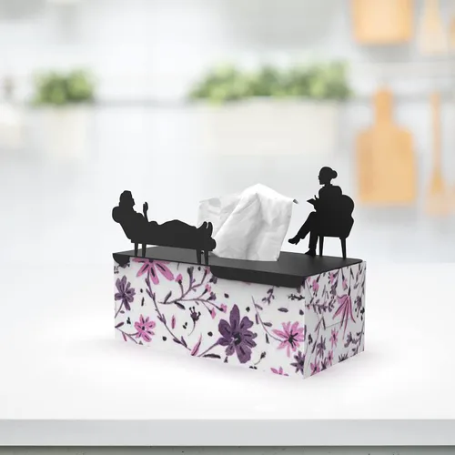 Vista 2 de Artori Design Funda rectangular para caja de pañuelos en su tratamiento, regalos de psicóloga, regalos de agradecimiento para mujeres, terapeuta