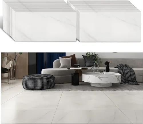 Vista 11 de VEELIKE Azulejos de vinilo de mármol marrón oscuro de 12 x 24 pulgadas, azulejos de vinilo de mármol para despegar y pegar, impermeable