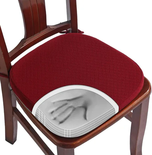 Vista 20 de BUYUE Cojín de Lujo de Espuma Viscoelástica 100% Pura para Silla 1 Paquete, Jacquard 16" Forma de U Cómodo Cojín para Silla de Comedor, Cojín