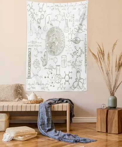 Vista 15 de Ambesonne Tapiz étnico, atrapasueños de estilo bohemio con ilustraciones de plumas y floretes, colgante de pared para dormitorio, sala de estar