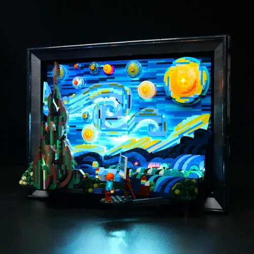Vista 4 de VONADO Kit de luces LED - Compatible con Starry Night Lego 21333, iluminación de control remoto, sin modelo Lego, solo luces