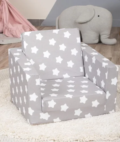 Vista 7 de Delsit Sofá infantil para niños pequeños – Sillón convertible de espuma 2 en 1 a tumbona, cómodo sillón abatible, sofá para niños, fabricado