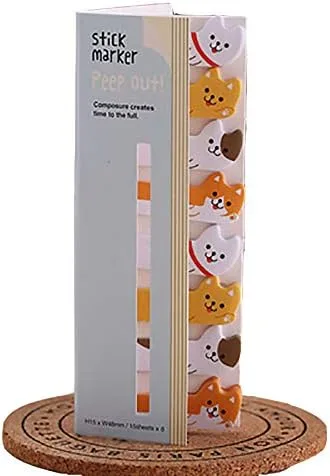 Vista 10 de Calcomanías con forma de animales lindos, 6 unidades, juego de calcomanías de pata de gato, autoadhesivas, marcapáginas para oficina y escuela