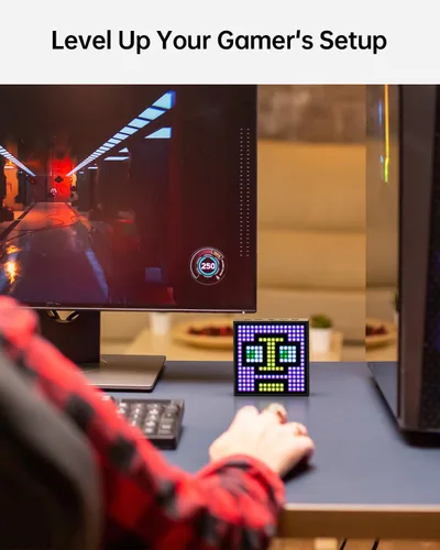 Vista 9 de Divoom TimeBox Evo - Altavoz de Arte Pixelado Bluetooth con Pantalla LED 16x16, Control de Aplicación - Marco de Animación Genial y Configuración